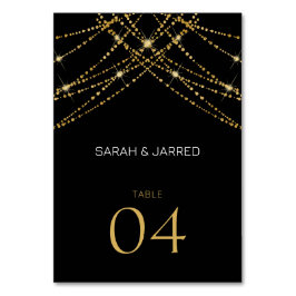 Romantisk guldsträng bröllop bordsnummer