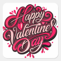 Romantisk Hand-Lettered Valentine Day art