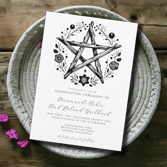 Romantisk handfastning Pagan Wicca Bröllop Inbjudningar (Skapare uppladdad)