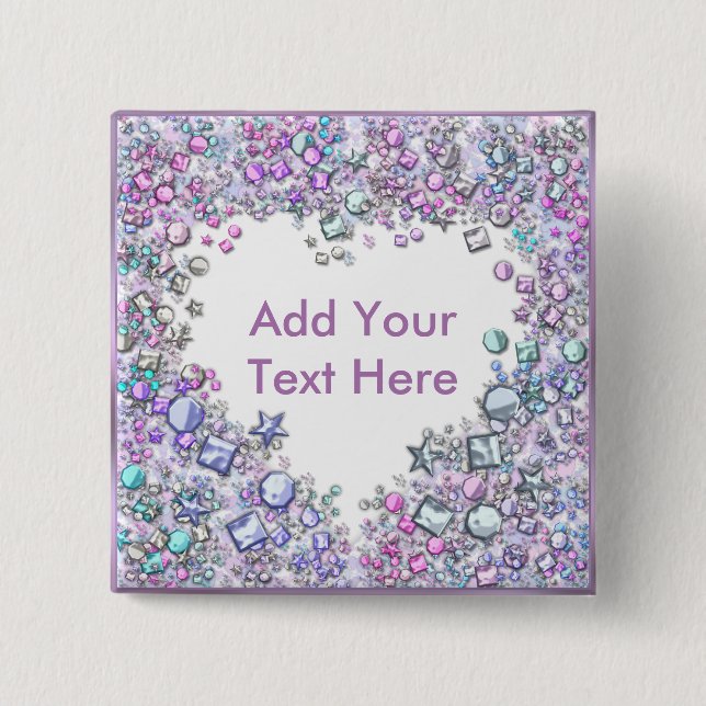 Romantisk Heart Soft Rosa Pastel Färg Lägg till te Knapp (Framsida)