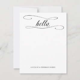 Romantisk Hej Calligraphy Personlig Stationery Anteckningskort