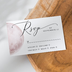 Romantisk himmelsk rosa moon Boho bröllop OSA Kort