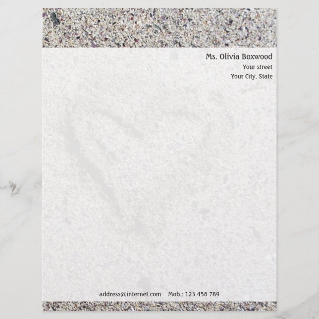 Romantisk hjärta i Sand med returadressen Brevhuvud (Framsida)