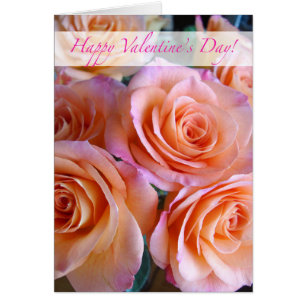 Romantisk hjärtans dag, Rosa Peach Ro Hälsningskort
