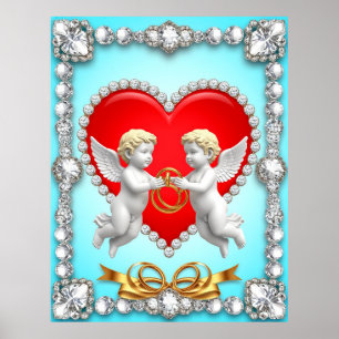 Romantisk hjärtdesign poster