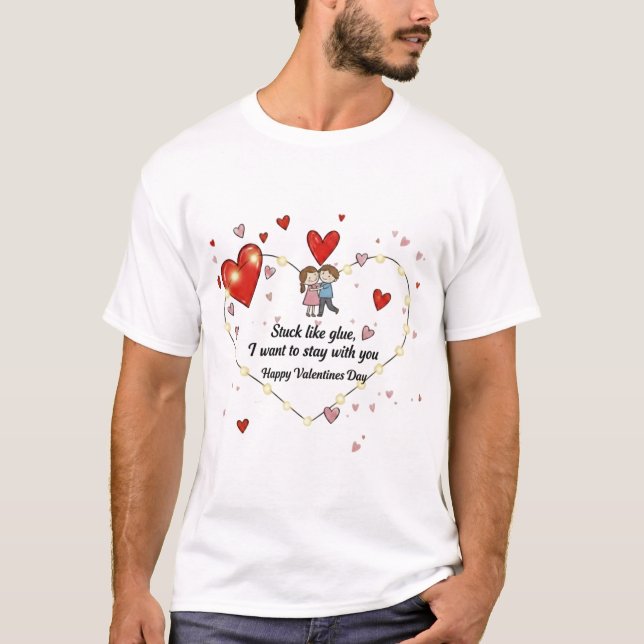 Romantisk hjärtdesign t shirt (Framsida)