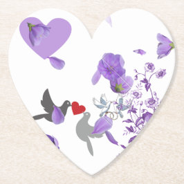 Romantisk hjärtformad Bröllop Underlägg med Lila