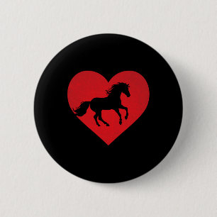 Romantisk Hjärtformade häst Equestrian Älskare Val Knapp