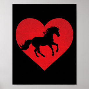 Romantisk Hjärtformade häst Equestrian Älskare Val Poster