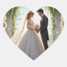 Romantisk Hjärtformat Klistermärke