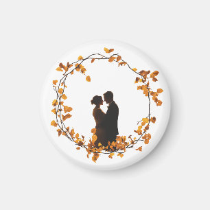 Romantisk höst Bröllop Magnet - Rustic Fall Lämna