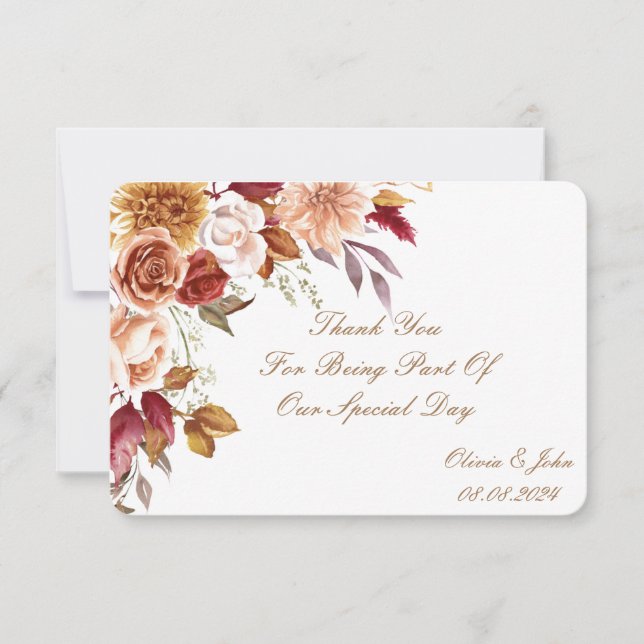 ROMANTISK HÖST FÄRGER MÖHIPPA TACK KORT (Framsida)