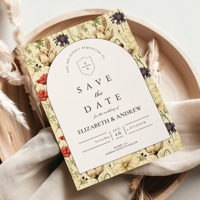Romantisk Höstblomsättning Bröllop Spara Datumet (Skapare uppladdad)
