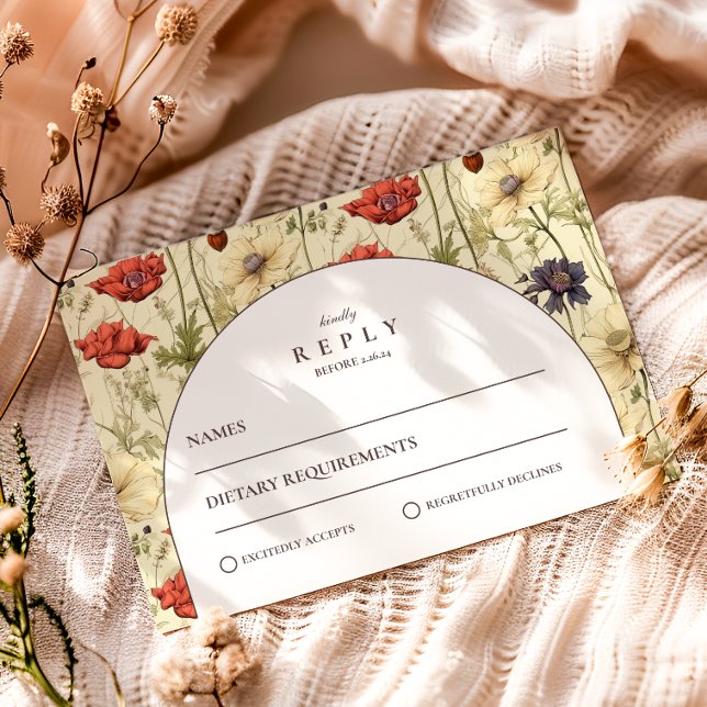 Romantisk höstblomsterbröllop OSA kort (Skapare uppladdad)