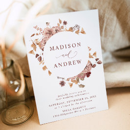 Romantisk höstmynning Blommigt Bröllop Inbjudningar