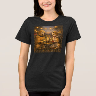 Romantisk hunddejtingsnatt Kvinnors Tri‑Blend T S Shirt
