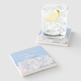 Romantisk Hydrangeas Personlig Bröllop Stenunderlägg