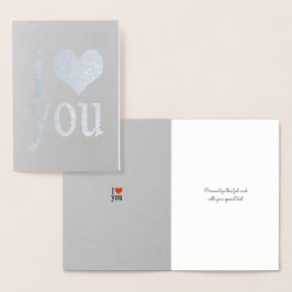 romantisk I kärlek du hjärta silver Folierat Kort