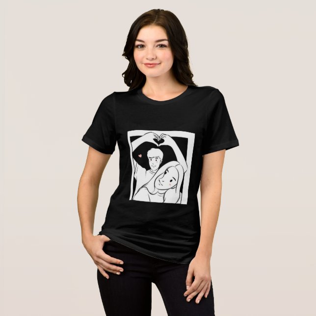 Romantisk illustration T-Shirt - Cute Kärlek (Framsida Full)