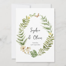 Romantisk inbjudan till Fält Flower Butterfly-bröl