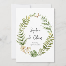 Romantisk inbjudan till Fält Flower Butterfly-bröl