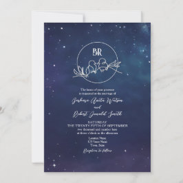 Romantisk inbjudan till Monogram-bröllop i natt