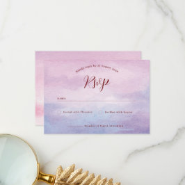 Romantisk inbjudan till solnedgång med vattensfärg