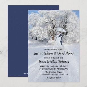 Romantisk inbjudan till Winter Wonderland Wedding