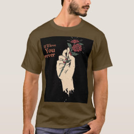 Romantisk ”Jag älskar dig” grafisk t-shirt – Vinta