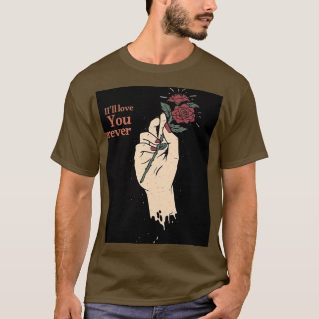 Romantisk ”Jag älskar dig” grafisk t-shirt – Vinta (Framsida)