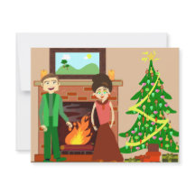 Romantisk Julkonst för Par i Retro Stil