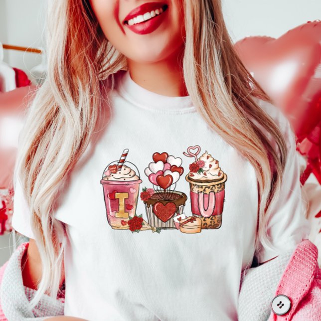 Romantisk kaffe Valentine, jag Kärlek du T Shirt (Skapare uppladdad)