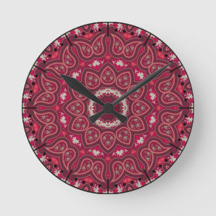 Romantisk  Kaleidoscope Paisley Boho Rund Klocka