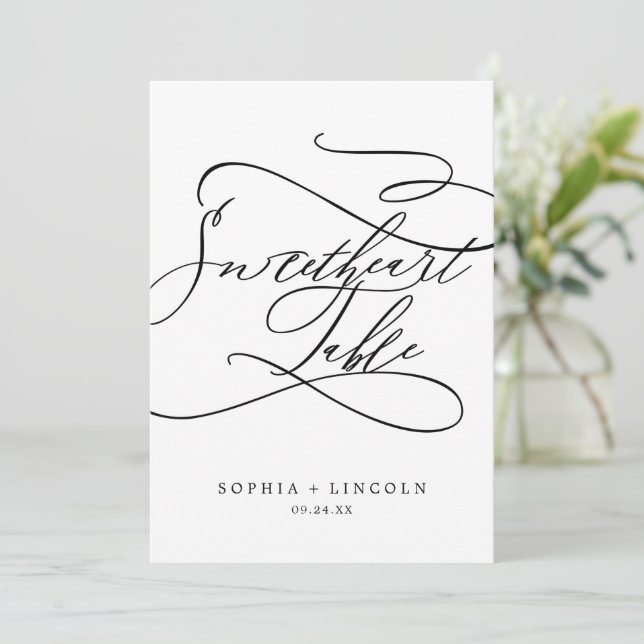 Romantisk kalligrafi 5 x 7 tum Sötnott Bordsnummer (Stående Fram)