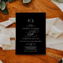 Romantisk kalligrafi | Black Monogram Bröllop