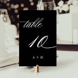 Romantisk kalligrafi, Bröllop 10, svart Bordsnummer<br><div class="desc">Bord 10. Kontrollera alla tillgängliga nummer. | Romantiskt bordsnummer och elegant med snabb kalligrafi i bröllop med monogram. Om du vill ha en mer avancerad anpassning av den här designen klickar du på BLUE DESIGN VERKTYG ovan!</div>