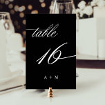 Romantisk kalligrafi, Bröllop 16, svart Bordsnummer<br><div class="desc">Bord 16. Kontrollera alla tillgängliga nummer. | Romantiskt bordsnummer och elegant med snabb kalligrafi i bröllop med monogram. Om du vill ha en mer avancerad anpassning av den här designen klickar du på BLUE DESIGN VERKTYG ovan!</div>