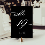 Romantisk kalligrafi, Bröllop 19, svart Bordsnummer<br><div class="desc">Bord 19. Kontrollera alla tillgängliga nummer. | Romantiskt bordsnummer och elegant med snabb kalligrafi i bröllop med monogram. Om du vill ha en mer avancerad anpassning av den här designen klickar du på BLUE DESIGN VERKTYG ovan!</div>
