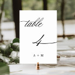 Romantisk kalligrafi Bröllop 4. Bordsnummer<br><div class="desc">Bord 4. Kontrollera alla tillgängliga nummer. | Romantiskt och elegant snabbt kalligrafi bröllop bordsnummer med initialer. Om du vill ha en mer avancerad anpassning av den här designen klickar du på BLUE DESIGN VERKTYG ovan!</div>