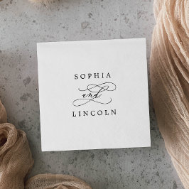 Romantisk kalligrafi | Bröllop Napkin med blommor Pappersservett