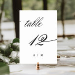 Romantisk kalligrafi Bröllop nummer 12, Bordsnummer<br><div class="desc">Bord 12. Kontrollera alla tillgängliga nummer. | Romantiskt bordsnummer och elegant med snabb kalligrafi i bröllop med monogram. Om du vill ha en mer avancerad anpassning av den här designen klickar du på BLUE DESIGN VERKTYG ovan!</div>
