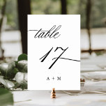 Romantisk kalligrafi Bröllop nummer 17, Bordsnummer<br><div class="desc">Bord 17. Kontrollera alla tillgängliga nummer. | Romantiskt bordsnummer och elegant med snabb kalligrafi i bröllop med monogram. Om du vill ha en mer avancerad anpassning av den här designen klickar du på BLUE DESIGN VERKTYG ovan!</div>