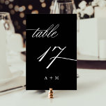 Romantisk kalligrafi, Bröllop nummer 17, svart Bordsnummer<br><div class="desc">Bord 17. Kontrollera alla tillgängliga nummer. | Romantiskt bordsnummer och elegant med snabb kalligrafi i bröllop med monogram. Om du vill ha en mer avancerad anpassning av den här designen klickar du på BLUE DESIGN VERKTYG ovan!</div>