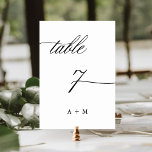 Romantisk kalligrafi Bröllop nummer 7, Bordsnummer<br><div class="desc">Bord 7. Kontrollera alla tillgängliga nummer. | Romantiskt bordsnummer och elegant med snabb kalligrafi i bröllop med monogram. Om du vill ha en mer avancerad anpassning av den här designen klickar du på BLUE DESIGN VERKTYG ovan!</div>