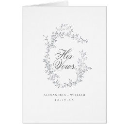 Romantisk kalligrafi Bröllop Vow Card Bok Hans Hälsningskort