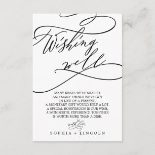 Romantisk kalligrafi Bröllop Wishing-brunnskort Tilläggskort