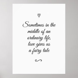 Romantisk kalligrafi Fairy Tale Bröllop Kärlek Sto Poster