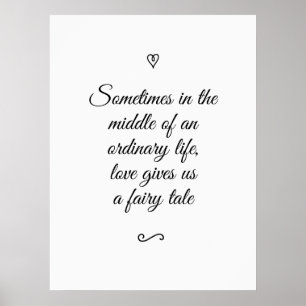 Romantisk kalligrafi Fairy Tale Bröllop Kärlek Sto Poster