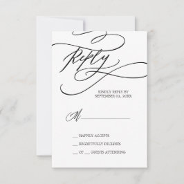 Romantisk kalligrafi | Flimmer enkel OSA kort