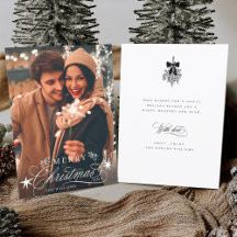 Romantisk kalligrafi God jul Photo Flat